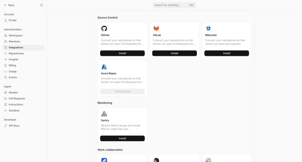 Integrations — Tembo from Tembo