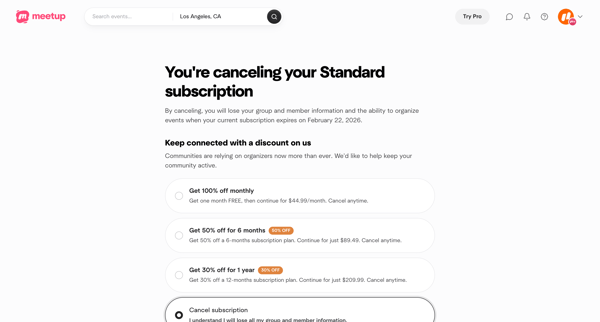Feedback | Meetup screen