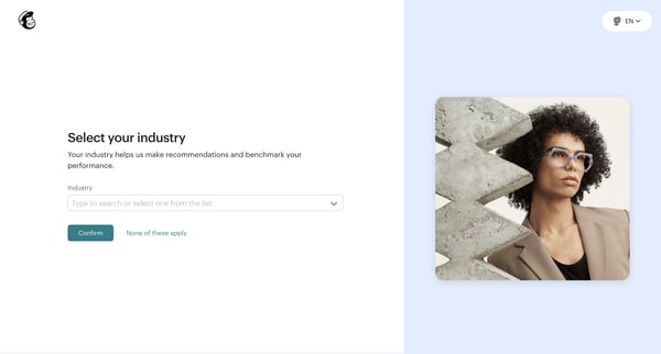 Hello! You're going to love it here | Mailchimp screen