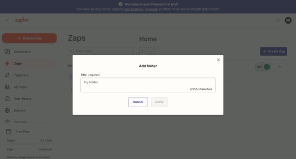 Home | My Zaps  Zapier from Zapier
