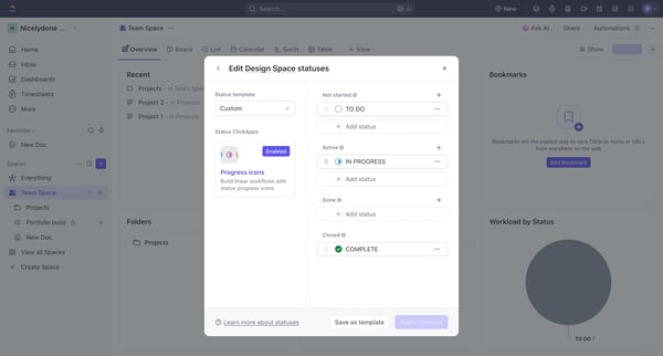 All Folders | Nicelydone Workspace 01 Overview from ClickUp