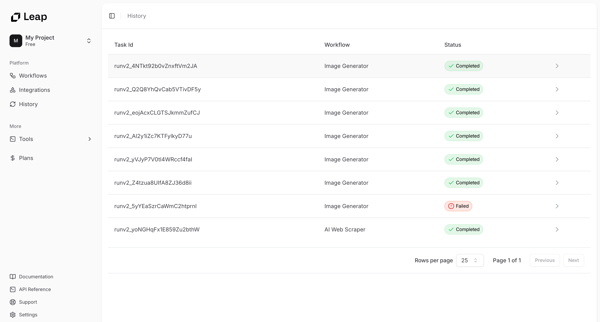 Leap AI | Automate any workflow with AI screen