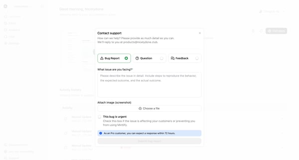 Dashboard - Mintlify screen