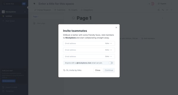 Welcome - GitBook screen