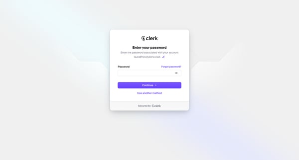 Sign in | Clerk screen