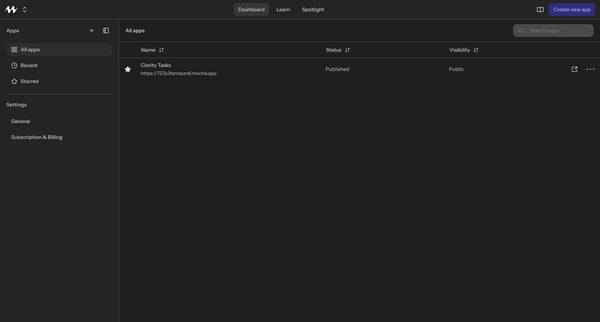 Mocha screen