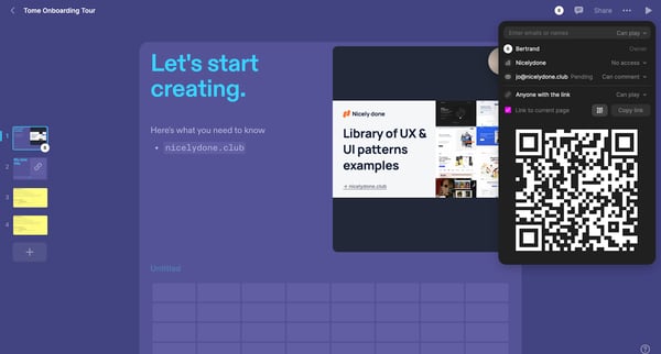 Tome Onboarding Tour from Tome