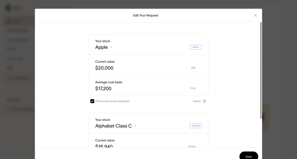 Cache – Dashboard screen