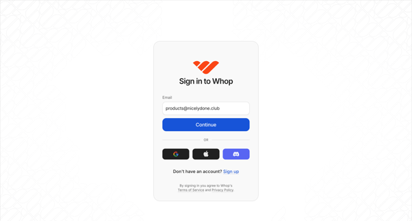 Whop: Start a Business, Learn a New Skill, & Build a Network | Whop screen