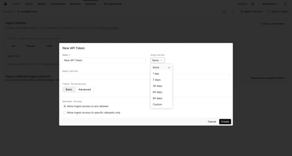 newdata-test - Datasets - Axiom screen