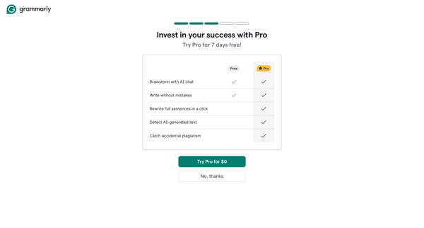 Grammarly screen