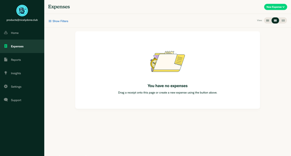 Expensify - Expenses screen