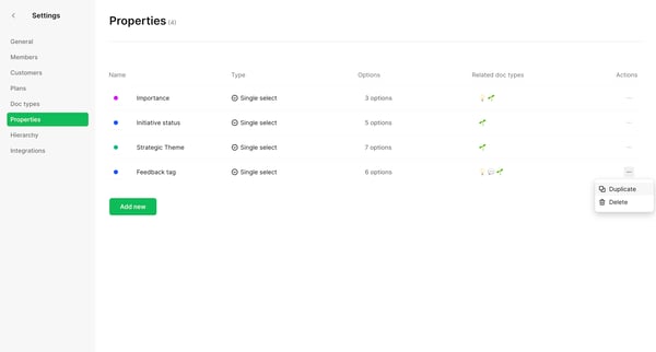 Properties • Settings • nicelydone • Cycle from Cycle