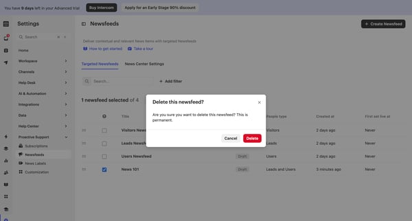 Newsfeeds | Nicelydone Intercom screen