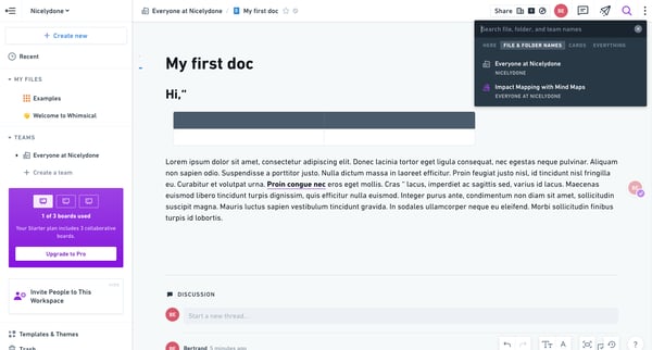 My first doc from Whimsical