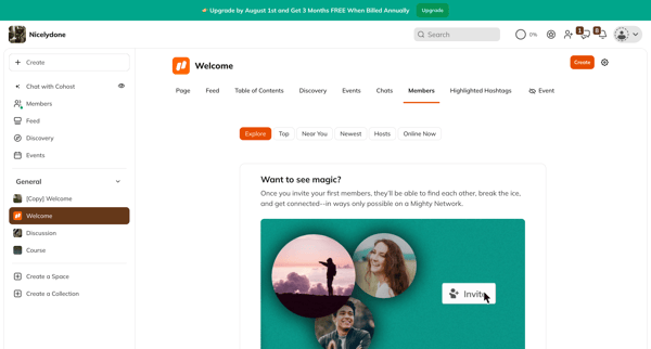 Welcome screen