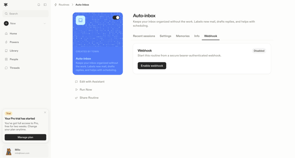 Auto-inbox screen
