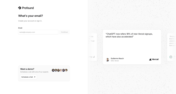 Profound | Answer Engine Optimization screen