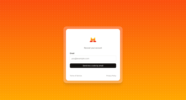 Recover my account - Mistral AI screen
