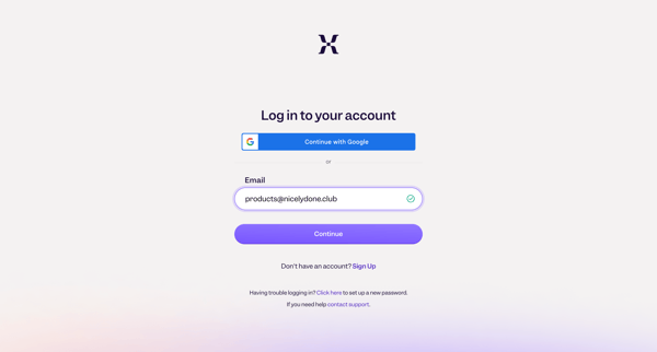 Login - Mixpanel screen