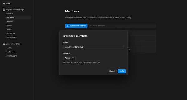 Nicelydone · Settings screen