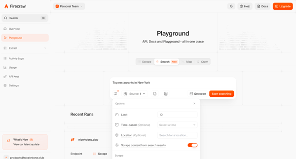 Firecrawl - The Web Data API for AI screen