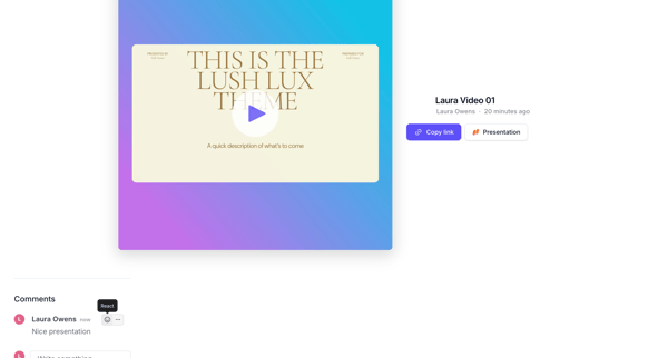 Laura Video 01 — Tella screen