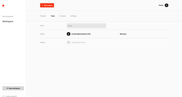 Standards - Team Members screen