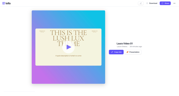 Laura Video 01 — Tella screen