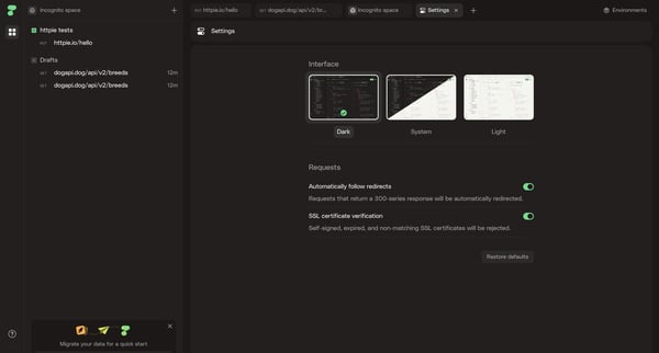 HTTPie for Web — API testing client screen