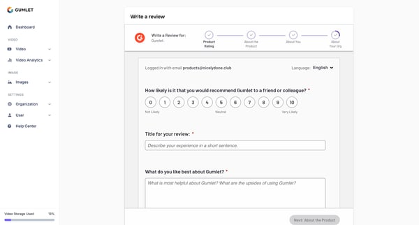 Help Center - Gumlet screen