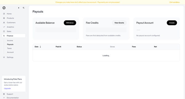 Finance - Payouts | Nicelydone | Polar screen