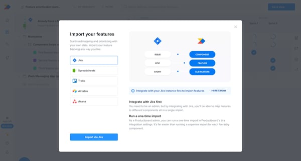Feature prioritization sample - Features | Productboard screen