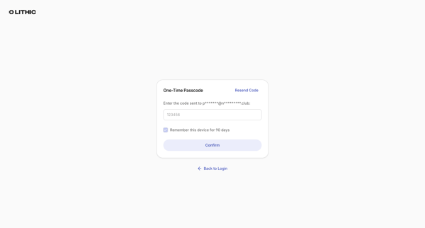 Lithic - Login screen
