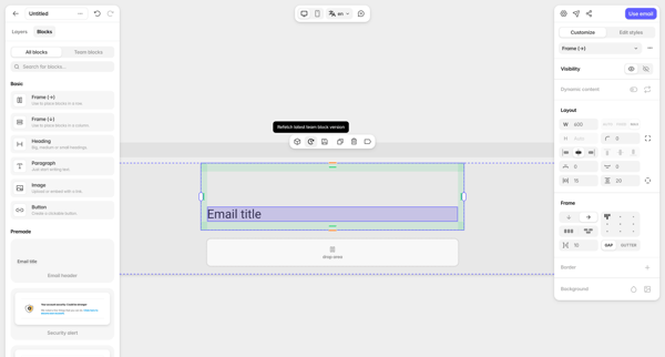 Editor — Tabular screen