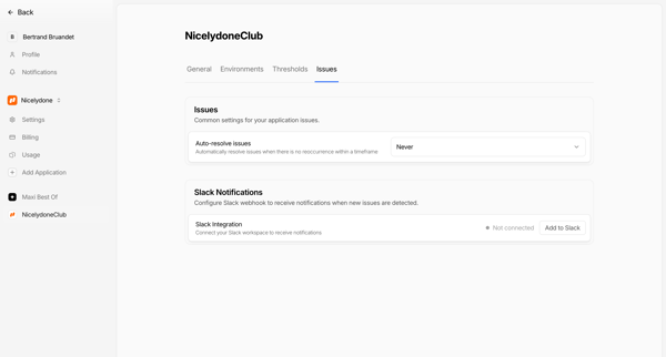 Settings - NicelydoneClub - Nightwatch screen