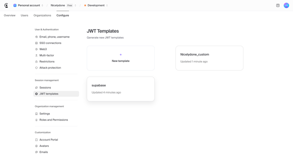 Dashboard | Clerk.com screen