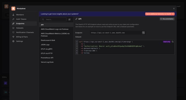 Welcome to Dash0! · Dash0 screen