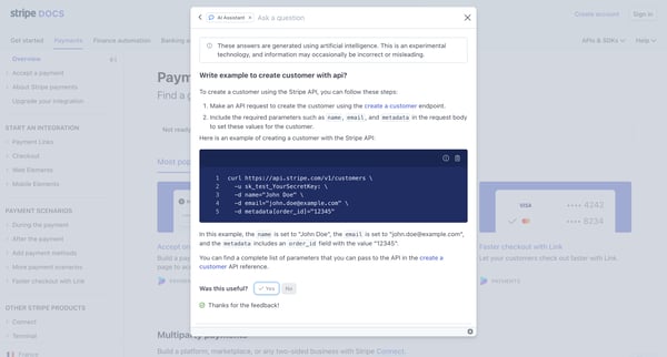 Payments | Stripe Documentation screen