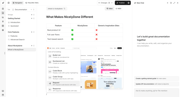 Dashboard - Documentation.AI screen