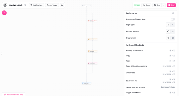 New Workbook | Gumloop screen