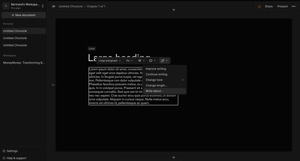 Chronicle screen
