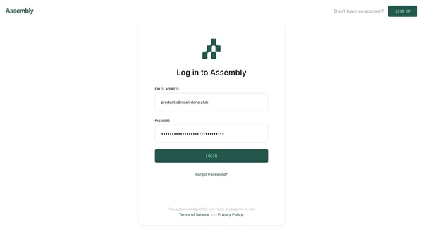 Assembly screen