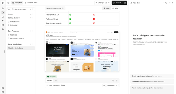 Dashboard - Documentation.AI screen