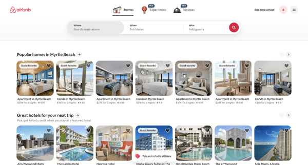 Airbnb | Vacation rentals, cabins, beach houses, & more screen