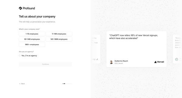 Profound | Answer Engine Optimization screen