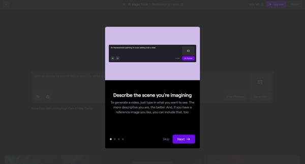 TextImage to Video - Runway screen