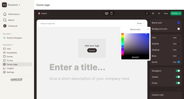 Career page · Homerun from Homerun