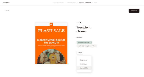 Bold sale announcement | Flodesk screen
