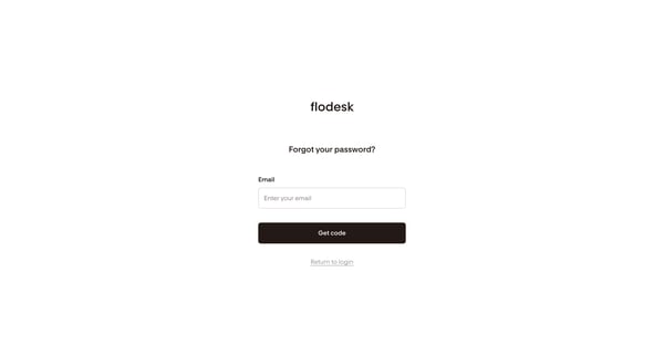 Forgot password | Flodesk screen